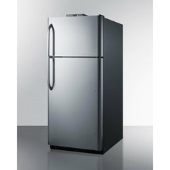 Summit 30" Top Freezer Refrigerator with 18 cu. ft. Total Capacity, Adjustable Thermostat and Shelves, CFC Free, High/Low Temperature Alarm, NIST Calibrated Temperature Display, Sealed Back, Gallon Door Bin, CARB Compliant in Stainless look - BKRF18PL - The Home Selection