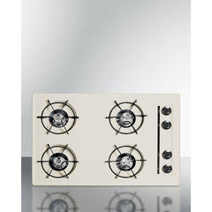 Summit 30" Wide 4-Burner Gas Cooktop with 4 Open Burners, Porcelain Enameled Steel Grates, Recessed Top, Porcelain Cooking Surface - SNL05 - The Home Selection
