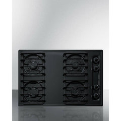 Summit 30" Wide 4-Burner Gas Cooktop with 4 Sealed Burners, Cast Iron Grates, Porcelainized Cooking Surface - TTL053S - The Home Selection