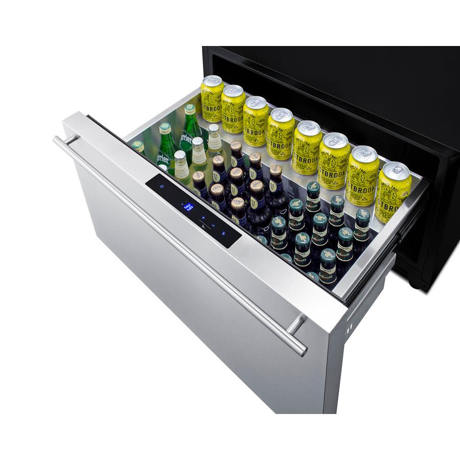 Summit 30" Wide Built-In Outdoor Drawer Refrigerator with 2.5 cu. ft. Capacity, Frost Free Defrost, CFC Free, Outdoor Use Approved, Sabbath Mode - SDR301OS - The Home Selection