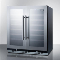 Summit 30" Wide Built-In Wine Cellar with 66 Bottle Capacity, Both Hinge, Glass Door, With Lock, 12 Extension Wine Racks, Digital Control, LED Light, Compressor Cooling, ETL Approved, CFC Free, Digital Thermostat, Automatic Defrost - SWC3066B - The Home Selection