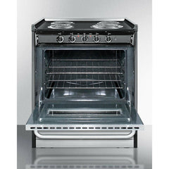 Summit 30" Wide Electric Coil Range with 4 Elements, 3.7 cu. ft. Total Oven Capacity, ADA Compliant, in Stainless Steel - TEM210BRWY - The Home Selection