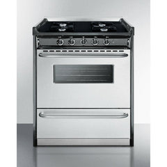 Summit 30" Wide Gas Range, Open Burners with Natural Gas, 4 Open Burners, 3.69 cu. ft. Total Oven Capacity, Viewing Window, Broiler Drawer - TNM2 - The Home Selection