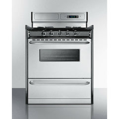 Summit 30" Wide Gas Range, Open Burners with Natural Gas, 4 Open Burners, 3.69 cu. ft. Total Oven Capacity, Viewing Window, Broiler Drawer - TNM2 - The Home Selection