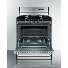 Summit 30" Wide Gas Range, Open Burners with Natural Gas, 4 Open Burners, 3.69 cu. ft. Total Oven Capacity, Viewing Window, Broiler Drawer - TNM2 - The Home Selection