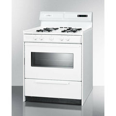Summit 30" Wide Gas Range with Manual Clean, Black Glass See-Thru Door, Electronic Ignition and Clock w/ Timer - WNM2307 - The Home Selection