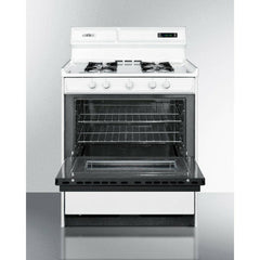Summit 30" Wide Gas Range with Manual Clean, Black Glass See-Thru Door, Electronic Ignition and Clock w/ Timer - WNM2307 - The Home Selection