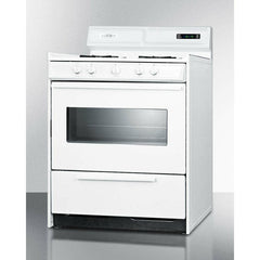 Summit 30" Wide Gas Range with Manual Clean, Black Glass See-Thru Door, Electronic Ignition and Clock w/ Timer - WNM2307 - The Home Selection