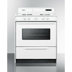 Summit 30" Wide Gas Range with Manual Clean, Black Glass See-Thru Door, Electronic Ignition and Clock w/ Timer - WNM2307 - The Home Selection
