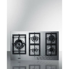 Summit 34" Wide 5-Burner Gas Cooktop in Stainless Steel - GCJ536SS - The Home Selection