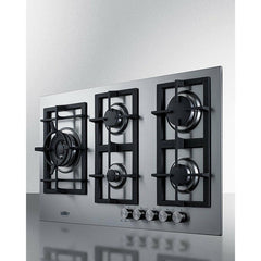 Summit 34" Wide 5-Burner Gas Cooktop in Stainless Steel - GCJ536SS - The Home Selection