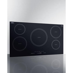 Summit 36" Wide 208-240V 5-Zone Induction Cooktop with 5 Elements, Hot Surface Indicator, ADA Compliant, Induction Technology, Child Lock, Safety Shut-Off Control - SINC5B36B - The Home Selection