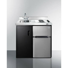 Summit 36" Wide All-In-One Kitchenette, 3.2 Cubic Feet cu. ft. with Mini Fridge - CK36EL - The Home Selection