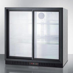 Summit 36" Wide Beverage Center with Back Bar Design, Sliding Glass Doors, Factory-Installed Lock, Internal Fan, Automatic Defrost, Digital Thermostat - SCR700B - The Home Selection