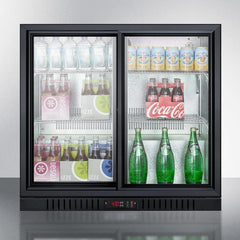 Summit 36" Wide Beverage Center with Back Bar Design, Sliding Glass Doors, Factory-Installed Lock, Internal Fan, Automatic Defrost, Digital Thermostat - SCR700B - The Home Selection