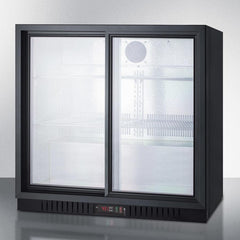 Summit 36" Wide Beverage Center with Back Bar Design, Sliding Glass Doors, Factory-Installed Lock, Internal Fan, Automatic Defrost, Digital Thermostat - SCR700B - The Home Selection