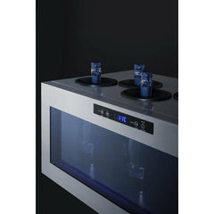 Summit 36" Wine Cooler with 6-12 Bottle Capacity, Digital Control, LED Light, Compressor Cooling, ETL Approved, Digital Thermostat, Automatic Defrost, CFC Free, High/Low Temperature Alarm, Control panel lock, Adjustable LED lighting - STC - The Home Selection