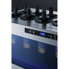 Summit 36" Wine Cooler with 6-12 Bottle Capacity, Digital Control, LED Light, Compressor Cooling, ETL Approved, Digital Thermostat, Automatic Defrost, CFC Free, High/Low Temperature Alarm, Control panel lock, Adjustable LED lighting - STC - The Home Selection