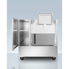Summit 39" Stainless Steel Cart with Portable Refrigerator/Freezer - SPRF36CART - The Home Selection