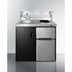 Summit 39" Wide All-In-One Kitchenette with Electric Smooth Top Burners - C39ELGLASSBK - The Home Selection
