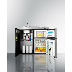 Summit 39" Wide All-In-One Kitchenette with Electric Smooth Top Burners - C39ELGLASSBK - The Home Selection