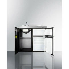 Summit 39" Wide All-In-One Kitchenette with Electric Smooth Top Burners - C39ELGLASSBK - The Home Selection