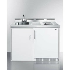 Summit 48" Wide All-In-One Kitchenette, Combo Kitchen with 2-burner Ceramic Glass Cooktop - C48EL - The Home Selection