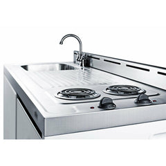 Summit 48" Wide All-In-One Kitchenette, Combo Kitchen with 2-burner Ceramic Glass Cooktop - C48EL - The Home Selection