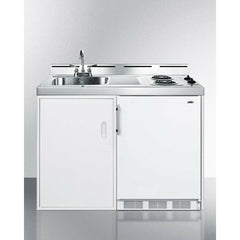 Summit 48" Wide All-In-One Kitchenette, Combo Kitchen with 2-burner Ceramic Glass Cooktop - C48EL - The Home Selection