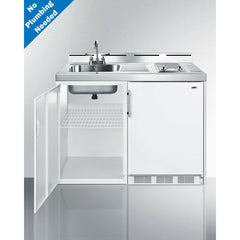 Summit 48" Wide All-In-One Kitchenette, No Plumbing Needed ,5 Cubic Feet cu. ft. Freestanding Mini Fridge - C48ELPUMP - The Home Selection