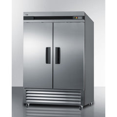 Summit 55" Stainless Steel All-Refrigerator with Adjustable Cantilevered Shelves, Self-Closing Door, Lock, Digital Thermostat - SCRR492 - The Home Selection