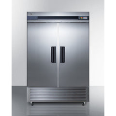 Summit 55" Stainless Steel All-Refrigerator with Adjustable Cantilevered Shelves, Self-Closing Door, Lock, Digital Thermostat - SCRR492 - The Home Selection