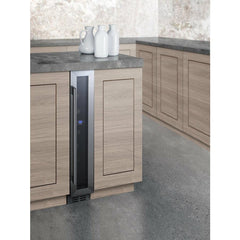 Summit 6" Wide Built-In Wine Cellar with 7 Bottle Capacity, Right Hinge, Glass Door, Extension Wine Racks, Digital Control, LED Light, Compressor Cooling, ETL Approved, Digital Thermostat, Automatic Defrost - SWC007 - The Home Selection