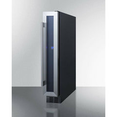Summit 6" Wide Built-In Wine Cellar with 7 Bottle Capacity, Right Hinge, Glass Door, Extension Wine Racks, Digital Control, LED Light, Compressor Cooling, ETL Approved, Digital Thermostat, Automatic Defrost - SWC007 - The Home Selection