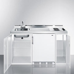 Summit 60" Wide All-In-One Kitchenette, Combo Kitchen with Burners - C60EL - The Home Selection