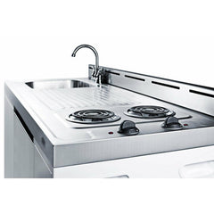 Summit 60" Wide All-In-One Kitchenette, Combo Kitchen with Burners - C60EL - The Home Selection