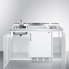 Summit 60" Wide All-In-One Kitchenette, Combo Kitchen with Burners - C60EL - The Home Selection