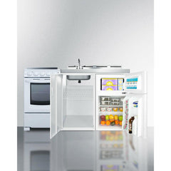 Summit 60" Wide All-in-One Kitchenette with Electric Range - ACK60ELSTW - The Home Selection