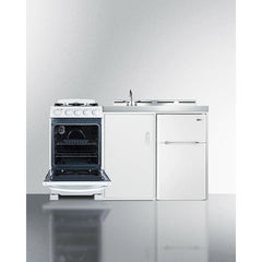 Summit 60" Wide All-in-One Kitchenette with Gas Range - ACK60GASW - The Home Selection