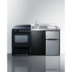 Summit 63" Wide All-in-One Kitchenette with Electric Range - ACK63ELSTB - The Home Selection