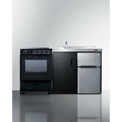 Summit 63" Wide All-in-One Kitchenette with Electric Range - ACK63ELSTB - The Home Selection