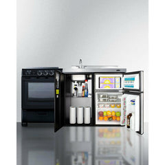 Summit 63" Wide All-in-One Kitchenette with Electric Range - ACK63ELSTB - The Home Selection