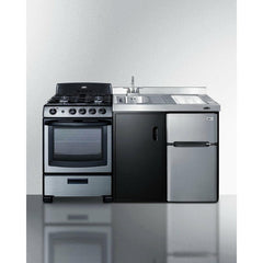 Summit 63" Wide All-in-One Kitchenette with Gas Range - ACK63GASBSS - The Home Selection