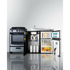 Summit 63" Wide All-in-One Kitchenette with Gas Range - ACK63GASBSS - The Home Selection