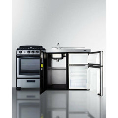 Summit 63" Wide All-in-One Kitchenette with Gas Range - ACK63GASBSS - The Home Selection