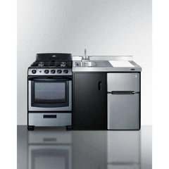 Summit 63" Wide All-in-One Kitchenette with Gas Range - ACK63GASBSS - The Home Selection