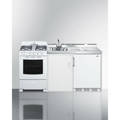 Summit 72" Wide All-in-One Kitchenette with Gas Range - ACK72GASW - The Home Selection
