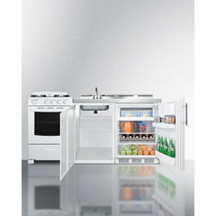 Summit 72" Wide All-in-One Kitchenette with Gas Range - ACK72GASW - The Home Selection