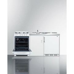 Summit 72" Wide All-in-One Kitchenette with Gas Range - ACK72GASW - The Home Selection
