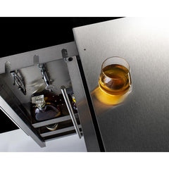 Summit Shallow Depth 24" Wide Built-In All-Refrigerator With Slide-Out Storage Compartment - FF19524 - The Home Selection